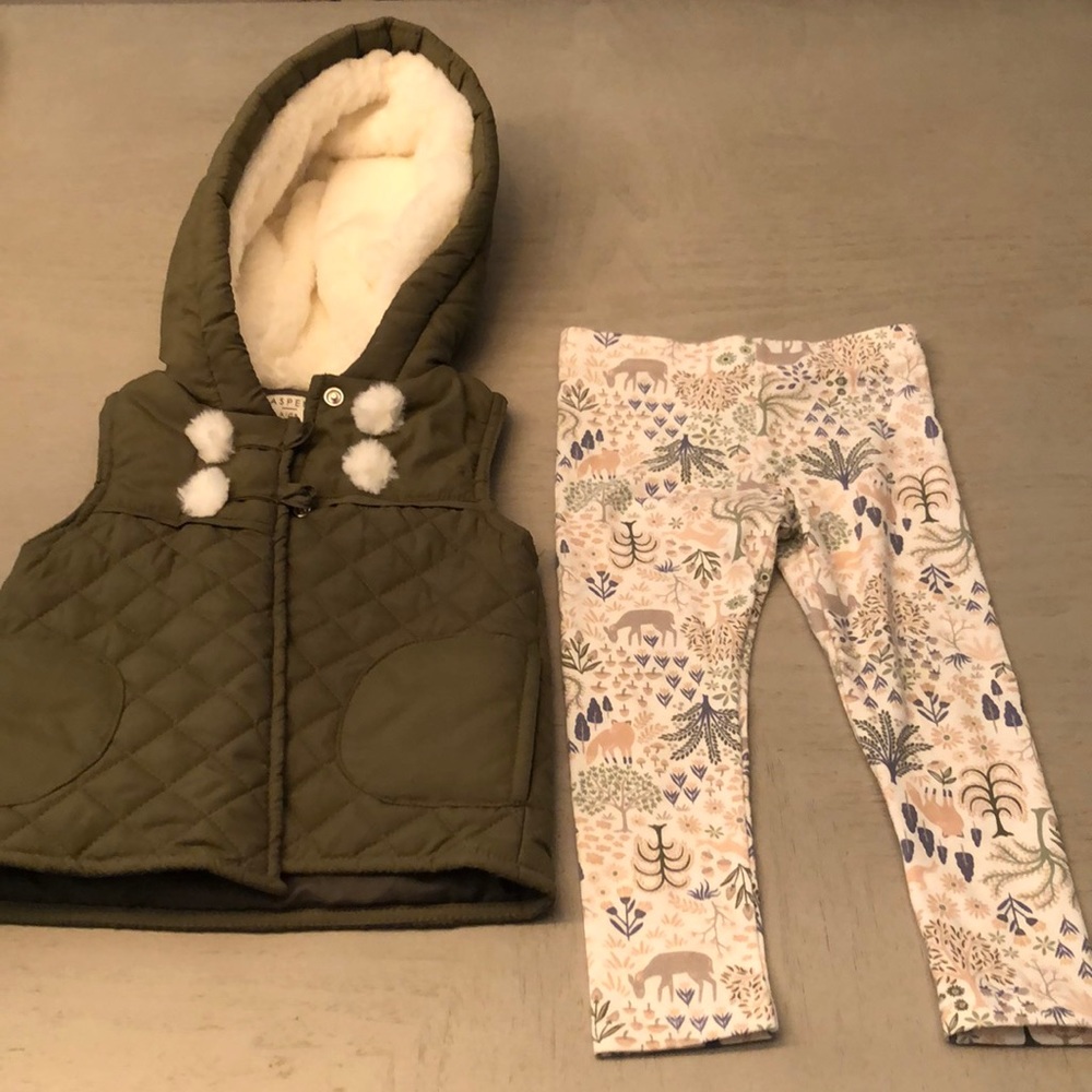 18 mos Puffy Vest and Legging Set